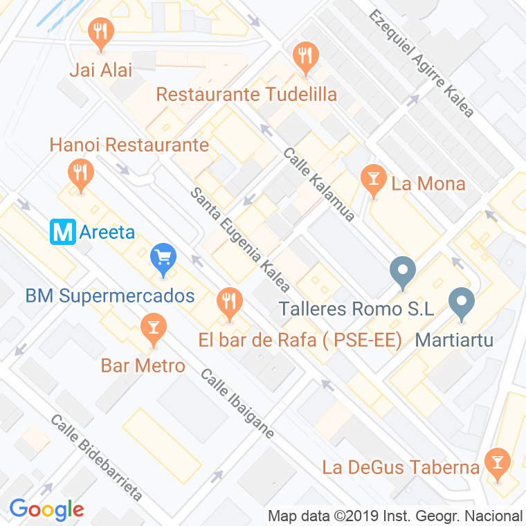 Código Postal calle Santa Eugenia en Las Arenas
