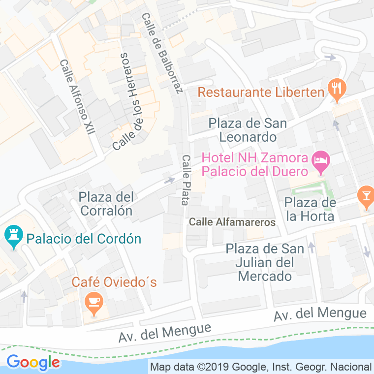 Código Postal calle Plata en Zamora