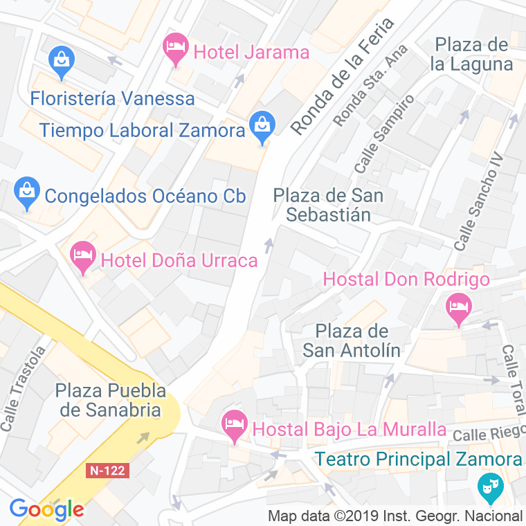 Código Postal calle San Sebastian, cuesta en Zamora