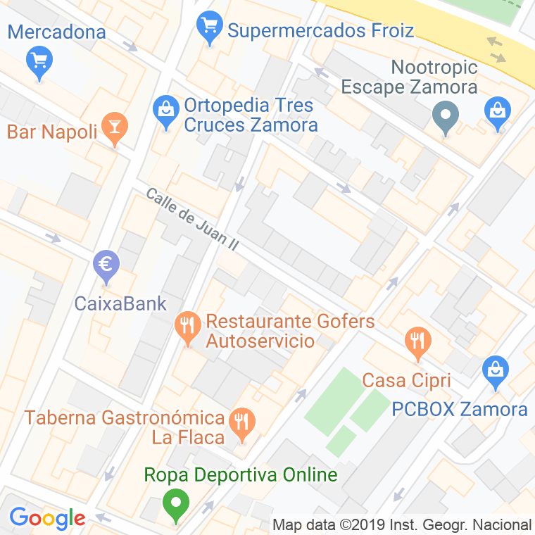 Código Postal calle Juan Ii en Zamora