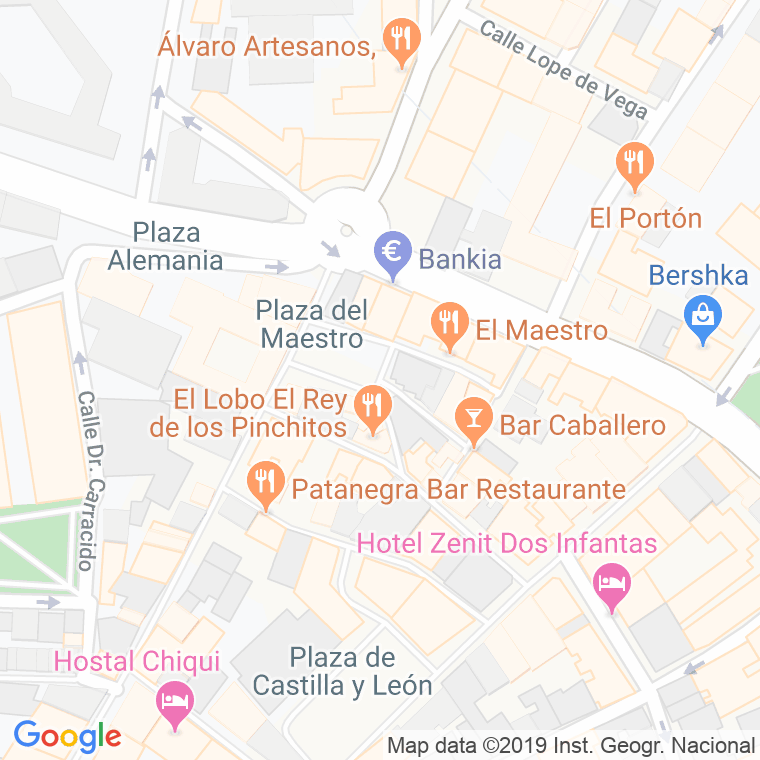 Código Postal calle Maestro, Del, plaza en Zamora