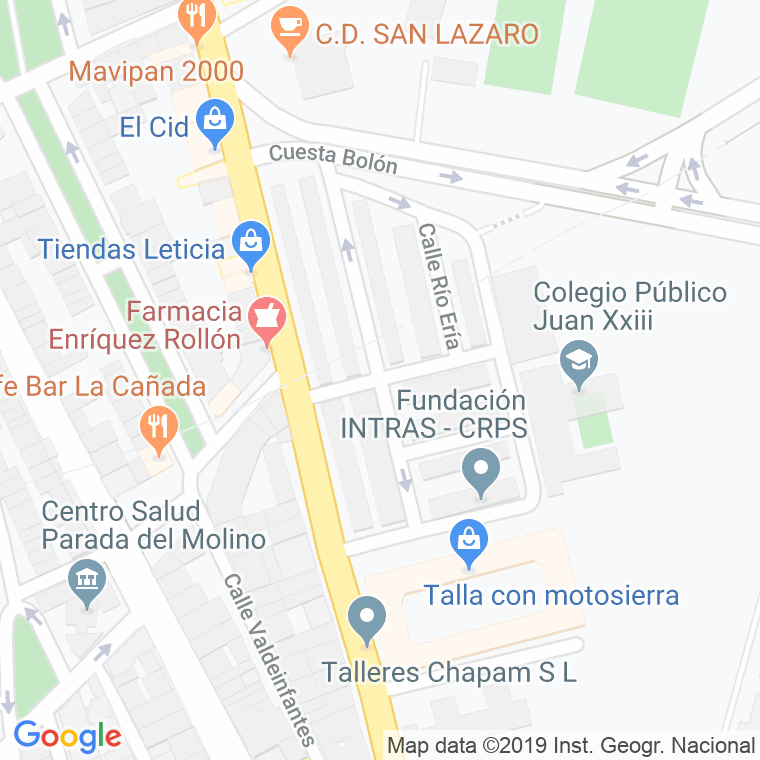 Código Postal calle Rio Vega en Zamora