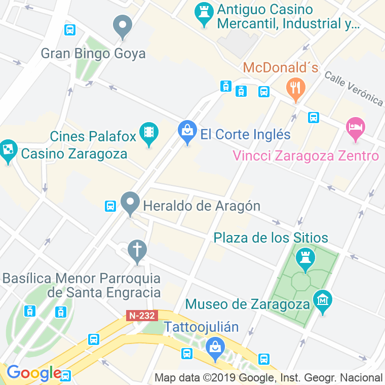 Código Postal calle Juan Moneva en Zaragoza