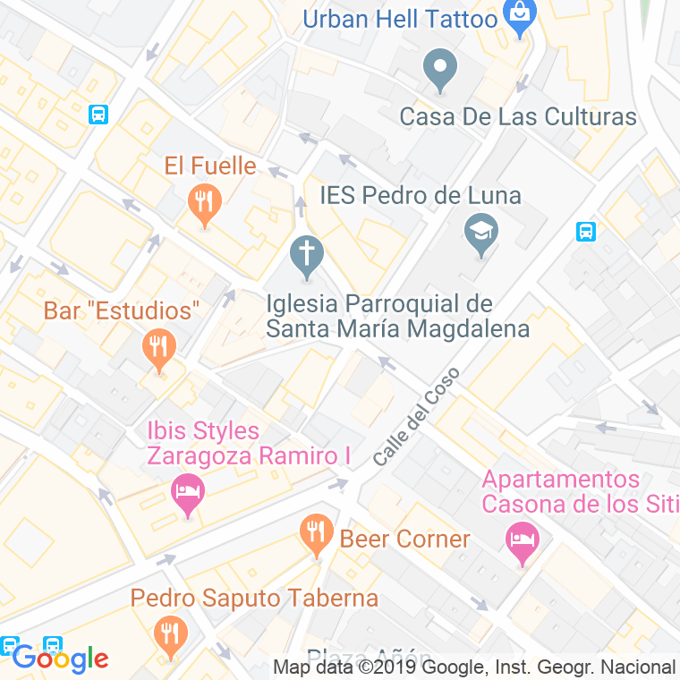 Código Postal calle Magdalena, plaza en Zaragoza