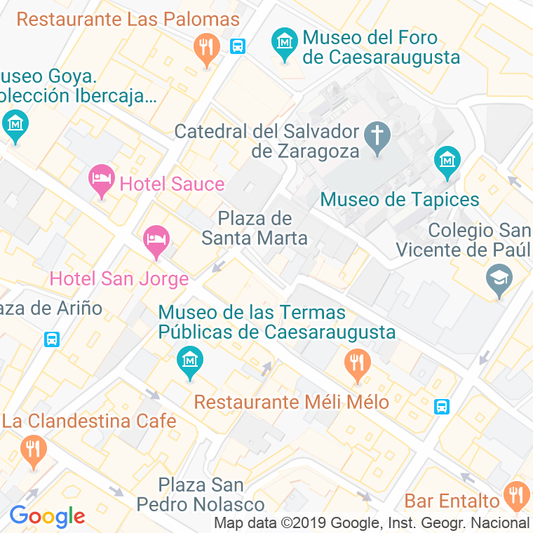 Código Postal calle Santa Marta, plaza en Zaragoza