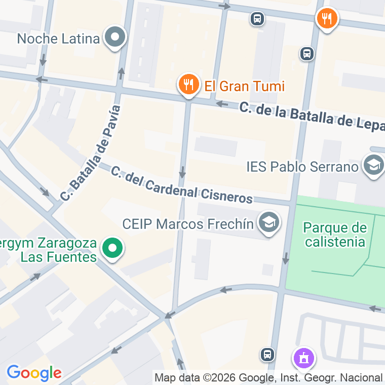 Código postal de Cardenal Cisneros en Zaragoza