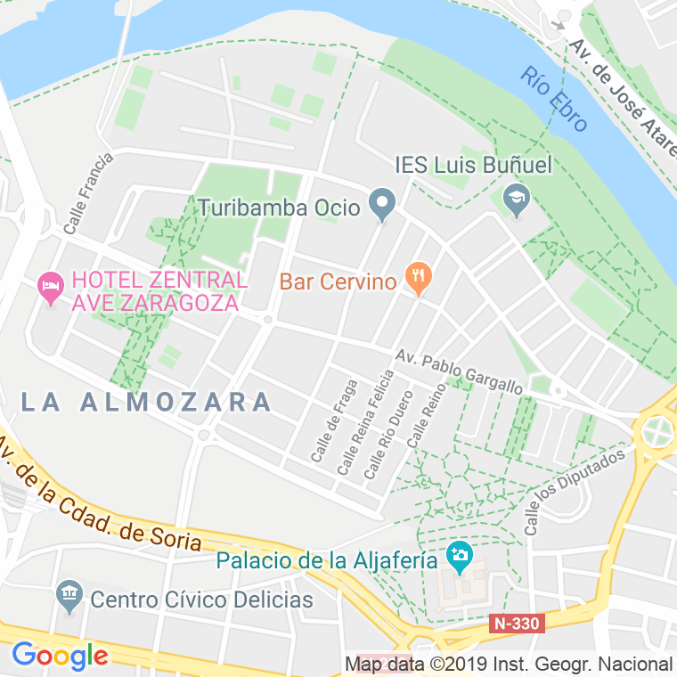 Código Postal calle Escultor Pablo Gargallo, avenida (Impares Del 1 Al Final)  (Pares Del 2 Al Final) en Zaragoza