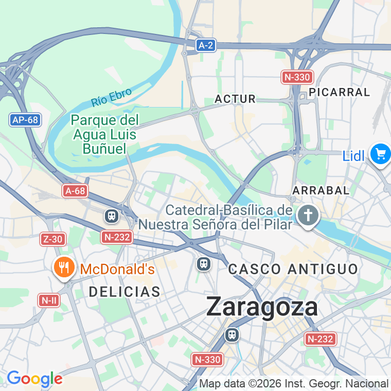 Código postal de San Anton, Plaza (impares del 1 al Final)  (pares del 2 al Final) en Zaragoza