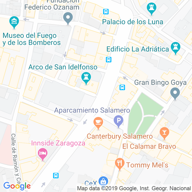 Código Postal calle Arco De San Ildefonso en Zaragoza