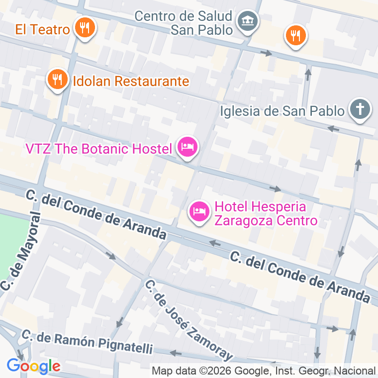 Código postal de Mariano Cerezo   (impares del 1 al 19)  (pares del 2 al 24) en Zaragoza