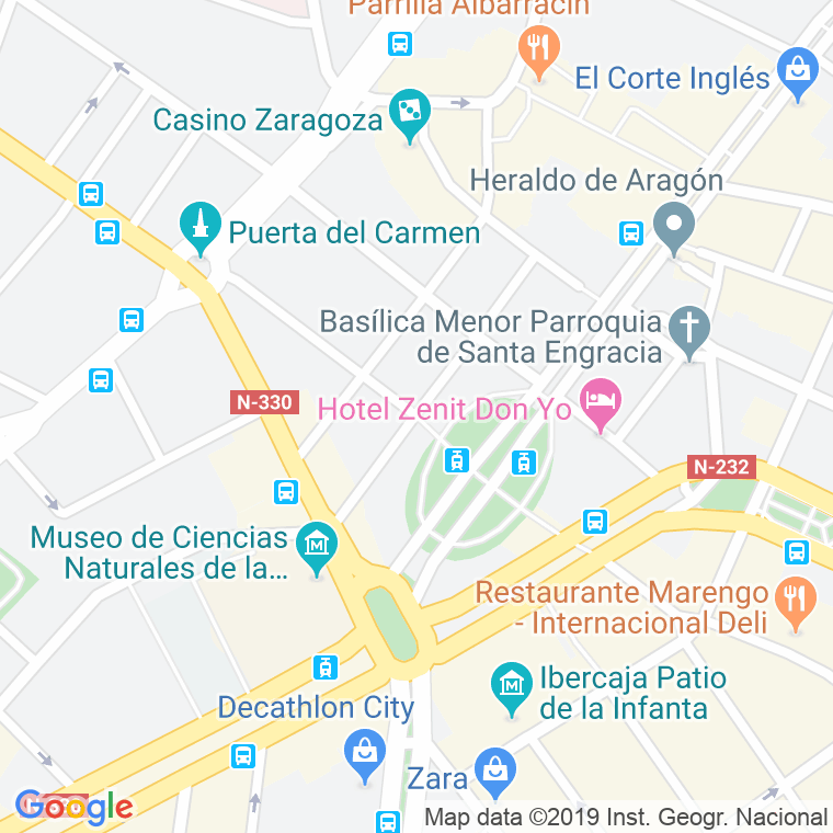 Código Postal calle Ponciano Ponzano en Zaragoza