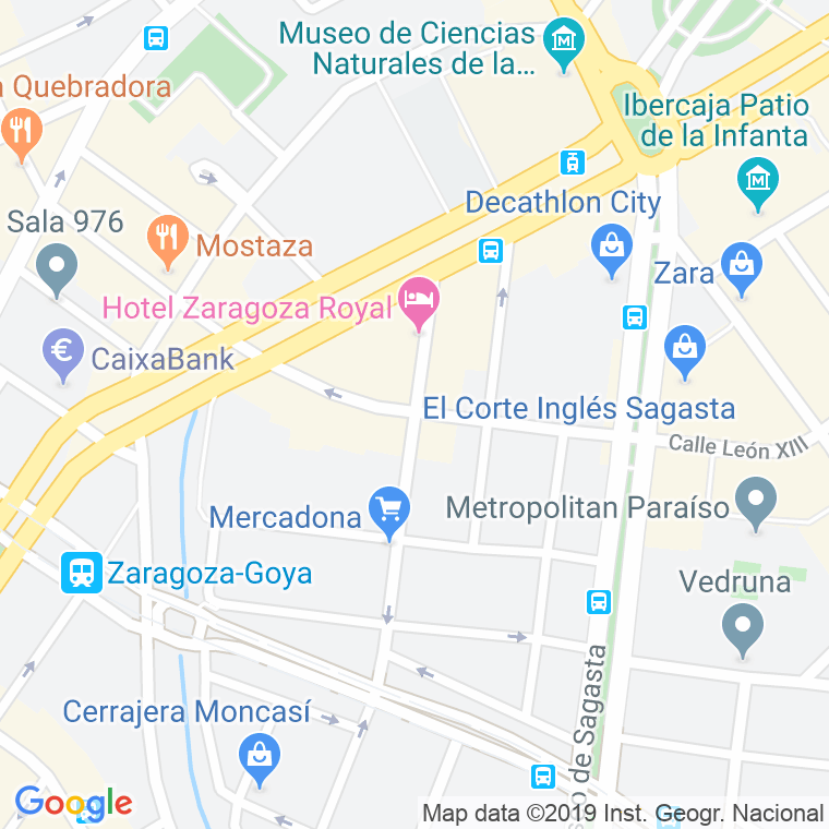 Código Postal calle Lagasca en Zaragoza