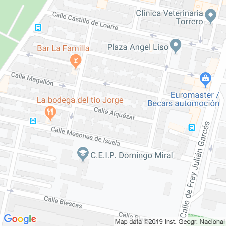 Código Postal calle Alquezar en Zaragoza