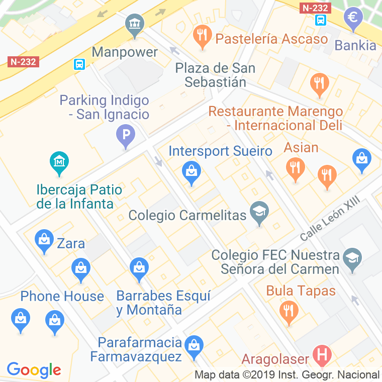 Código Postal calle General Sueiro en Zaragoza
