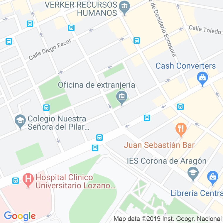 Código Postal calle Alcalde Galan Gimenez en Zaragoza