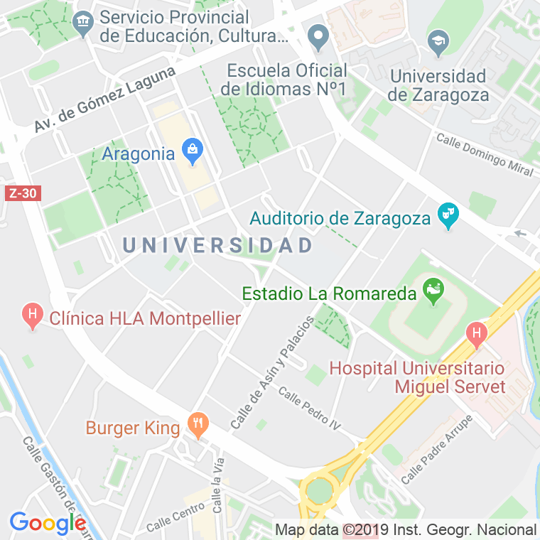 Código Postal calle Condes De Aragon en Zaragoza