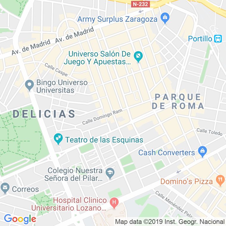 Código Postal calle Don Pedro De Luna en Zaragoza