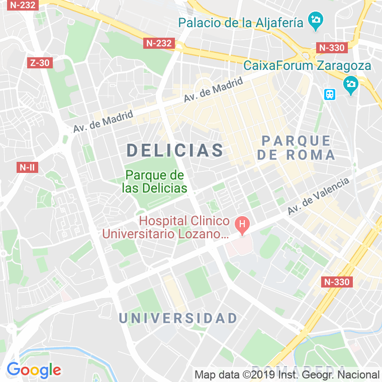 Código Postal calle Duquesa De Villahermosa   (Impares Del 1 Al 113)  (Pares Del 2 Al 64) en Zaragoza