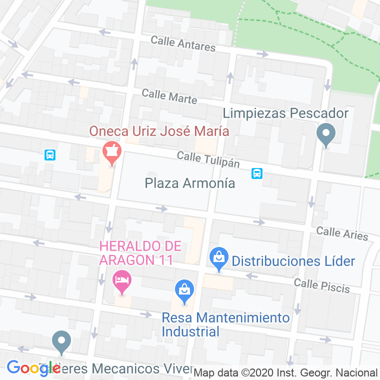 Código Postal calle Armonia, plaza en Zaragoza