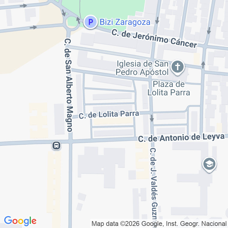 Código postal de Lolita Parra en Zaragoza