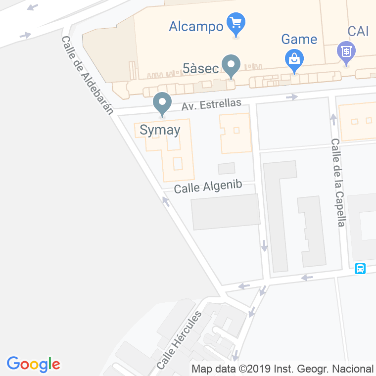 Código Postal calle Algenib en Zaragoza