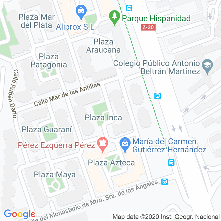 Código Postal calle Inca, plaza en Zaragoza