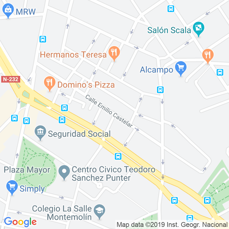 Código Postal calle Emilio Castelar en Zaragoza