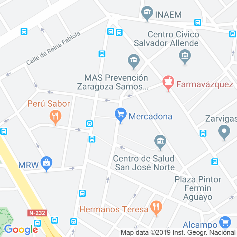 Código Postal calle Samos, De, monasterio en Zaragoza