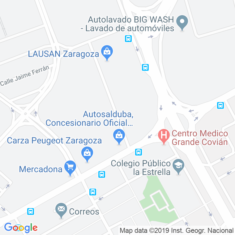 Código Postal calle Alejandro Bell en Zaragoza