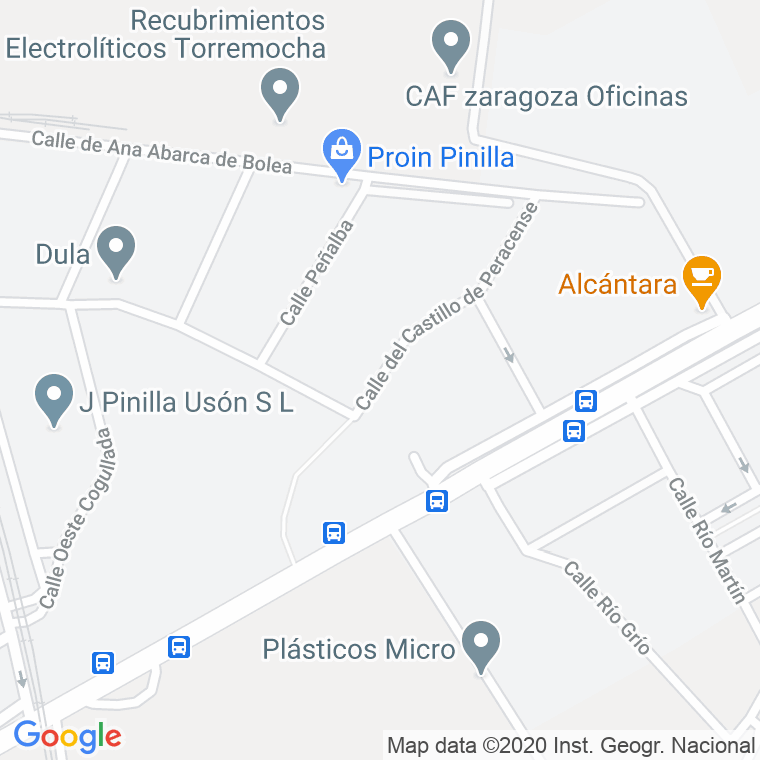 Código Postal calle Castillo De Peracense en Zaragoza