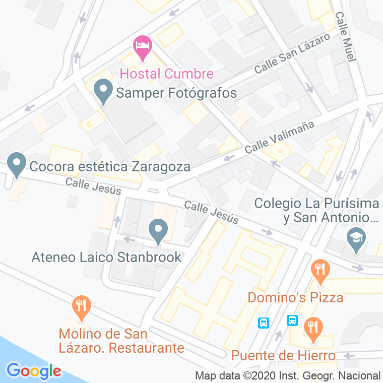 Código Postal calle Jesus, plaza en Zaragoza