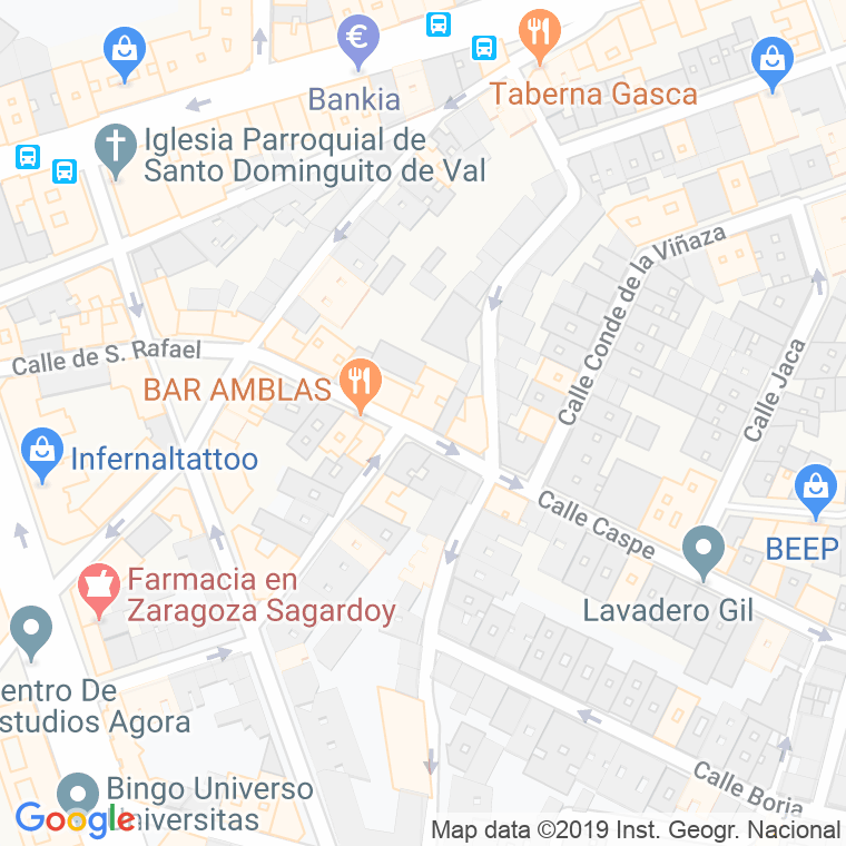Código Postal calle Caspe en Zaragoza