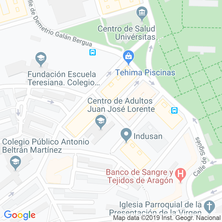 Código Postal calle Pascual Garces Del Garro en Zaragoza