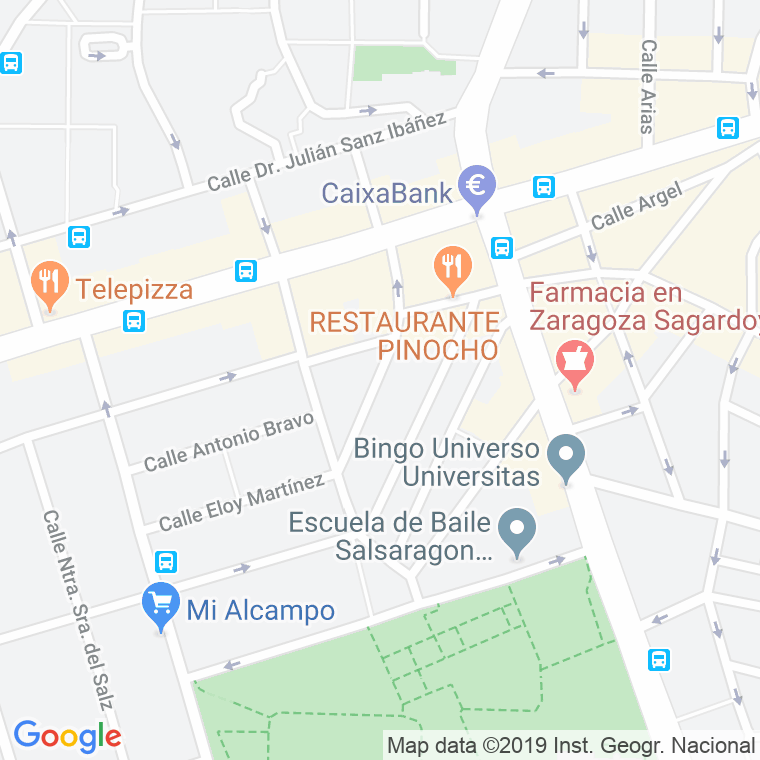 Código Postal calle Santa Teresita en Zaragoza