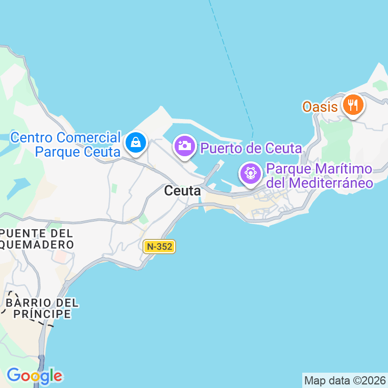 Código postal de Africa, De, Avenida (impares del 1 al 7)  (pares del 2 al 10) en Ceuta