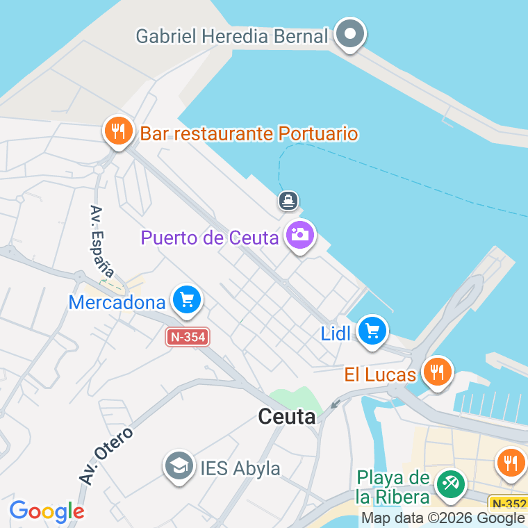 Código postal de Cañonero Dato, Avenida en Ceuta