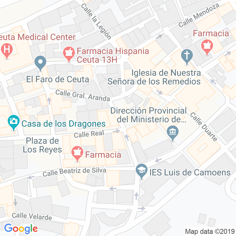 Código Postal calle Ciudad De Trujillo en Ceuta