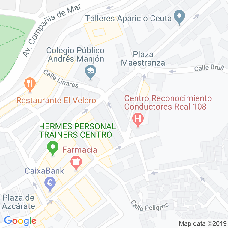 Código Postal calle Clemente Calvo Pecino en Ceuta