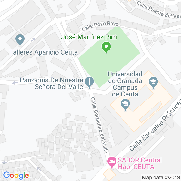 Código Postal calle Cortadura Del Valle en Ceuta