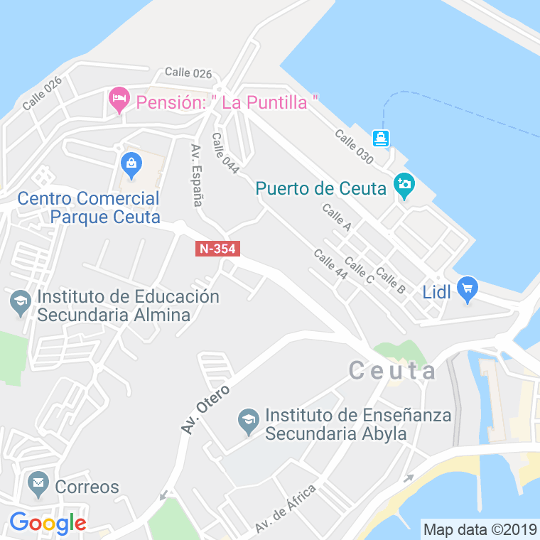 Código Postal calle España, avenida en Ceuta