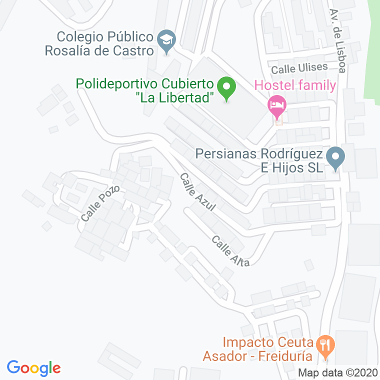 Código Postal calle Azul en Ceuta