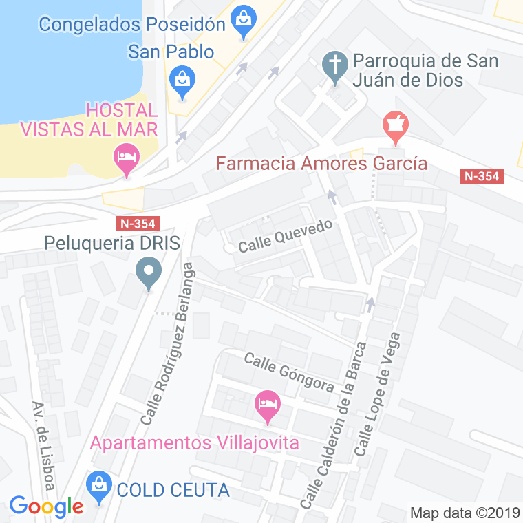 Código Postal calle Bentolila, pasaje en Ceuta