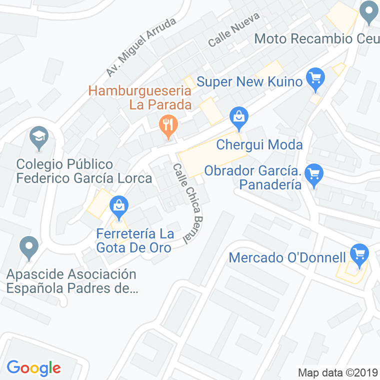 Código Postal calle Chica Bernal en Ceuta