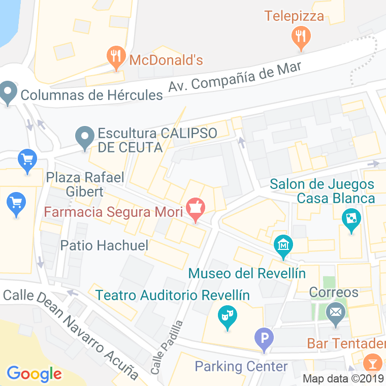 Código Postal calle Albergues Del Ayuntamiento en Ceuta