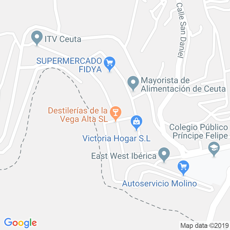 Código Postal calle Arroyo De Las Bombas en Ceuta