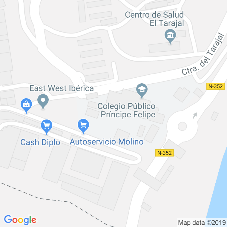 Código Postal calle Principe Felipe, grupos en Ceuta