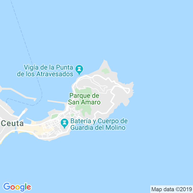 Código postal de Monte Hacho, Del, Cuesta en Ceuta