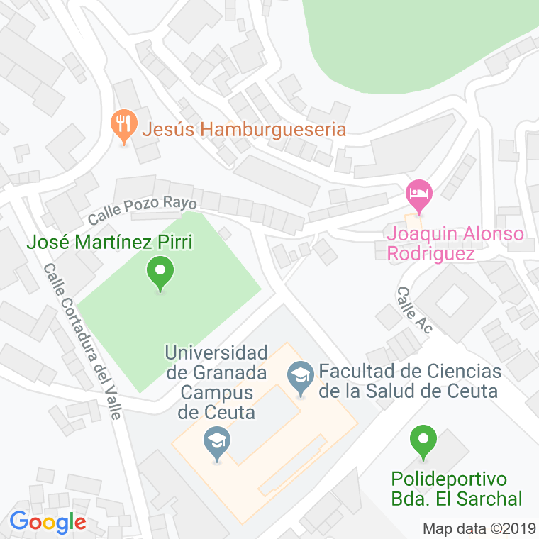 Código postal de Pozo Rayo Alto en Ceuta