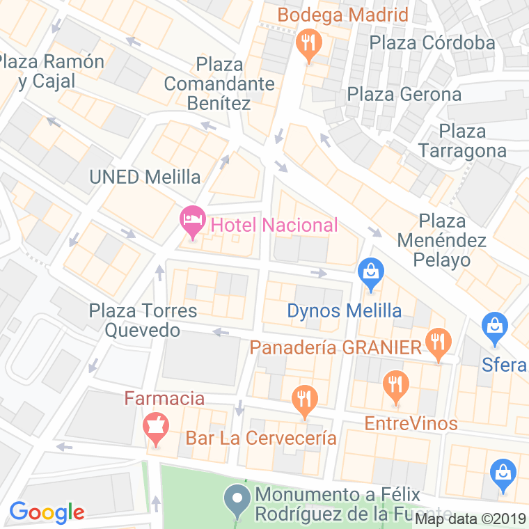 Código Postal calle Jose Antonio Primo De Rivera en Melilla