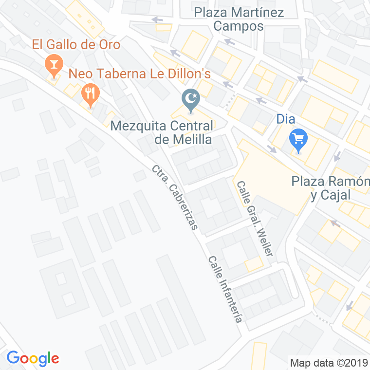 Código Postal calle Infanteria en Melilla